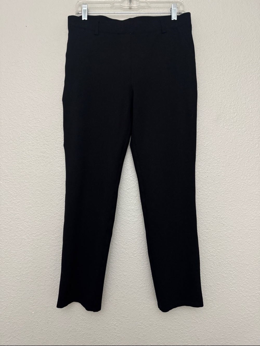 Quince Ultra Stretch Ponte Straight Leg Pants Black Size Large